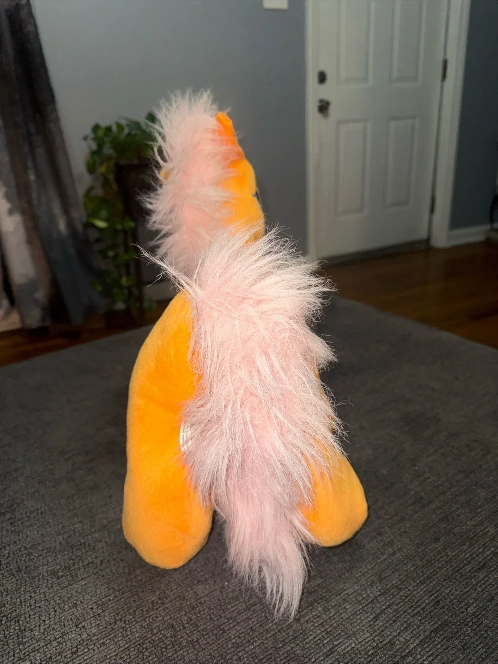 Carousel Soft Toys Orange Plush Pony Horse Pink Mane Stuffed Animal 14” Cute